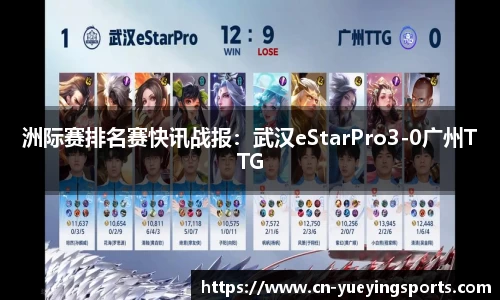 洲际赛排名赛快讯战报：武汉eStarPro3-0广州TTG